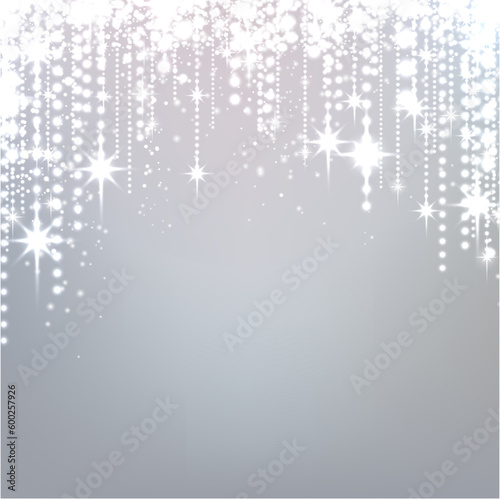 Silver starry christmas background.