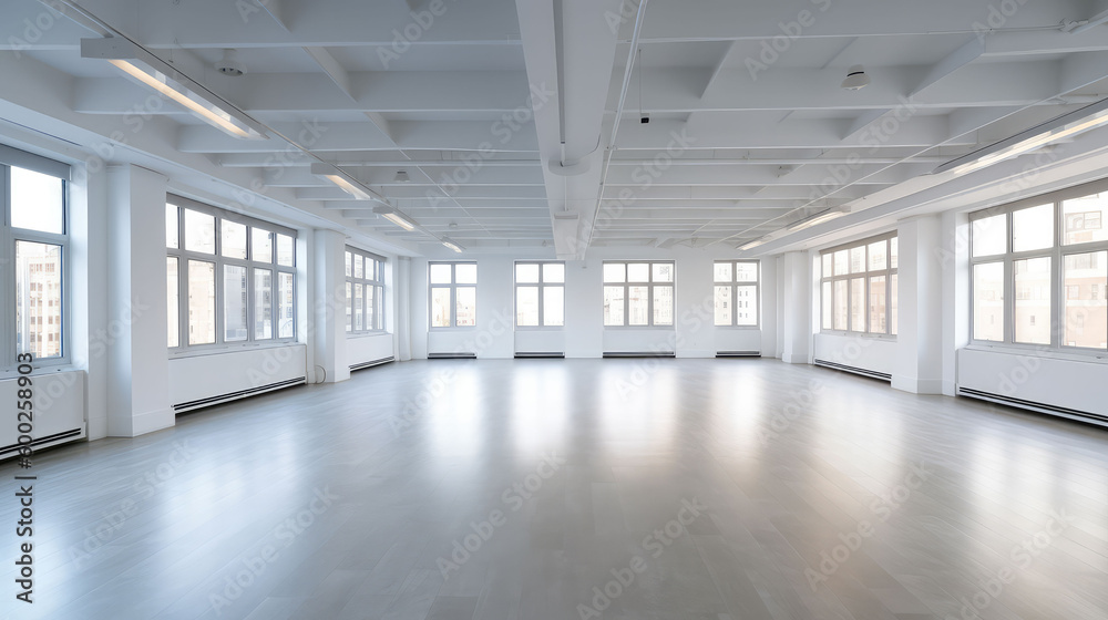 Empty vacant office space, generative ai