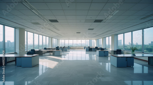 Empty vacant office space  generative ai