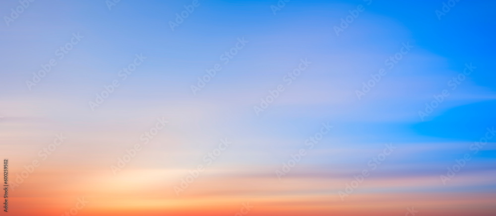 Panoramic landscape of bright red orange sunrise sunset
