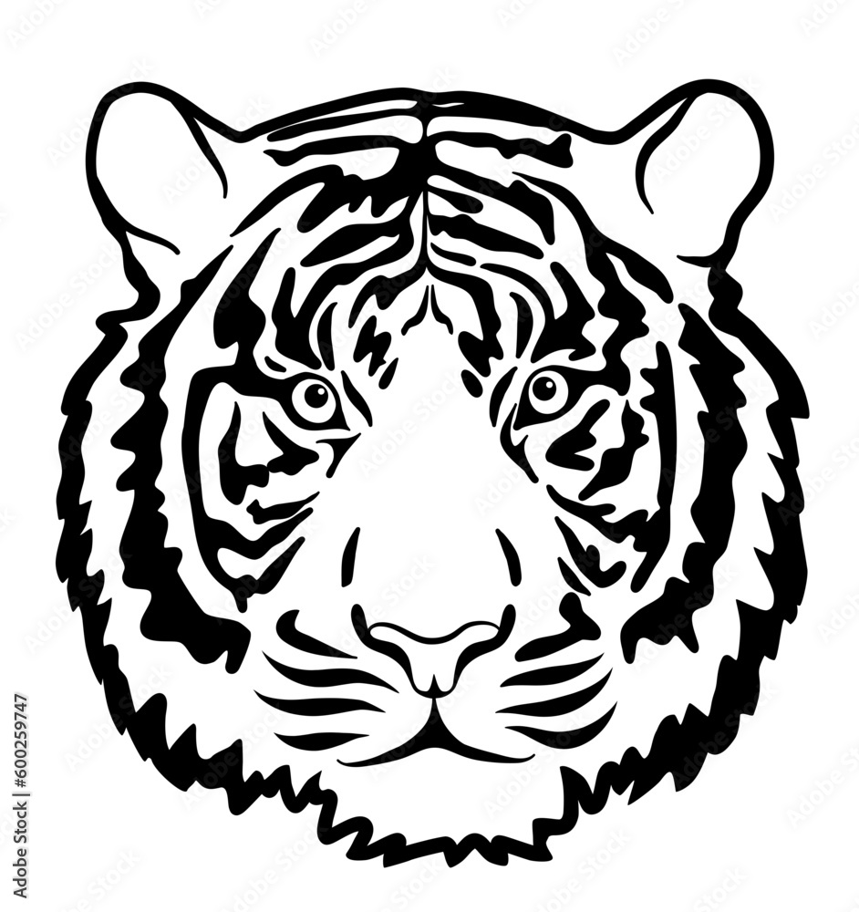 Fototapeta premium Tiger head illustration. Vector design.