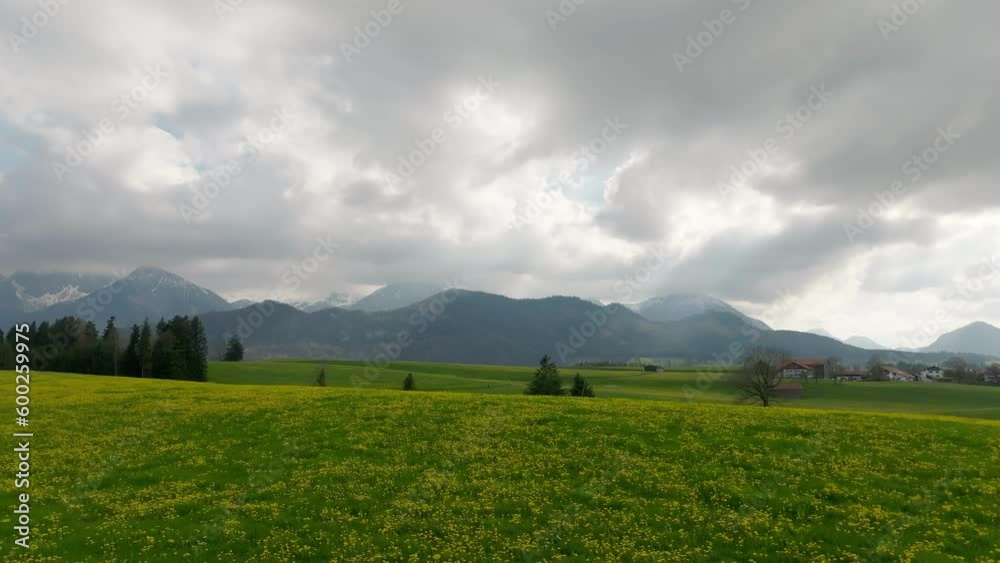 Typical landscape in German Allgau - aerial drone photography Typical landscape in German Allgau - aerial drone photography