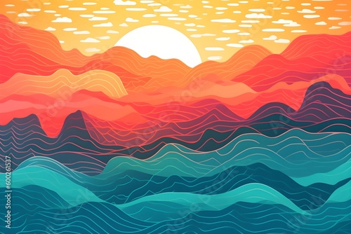 sea waves and sunset