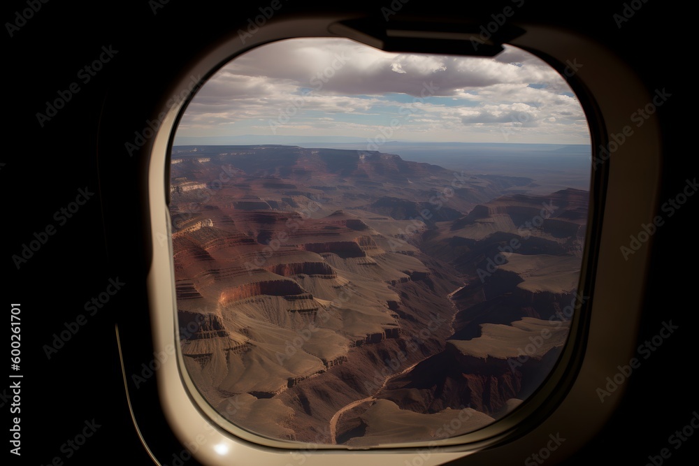 Naklejka premium view from airplane window, Grand Canyon