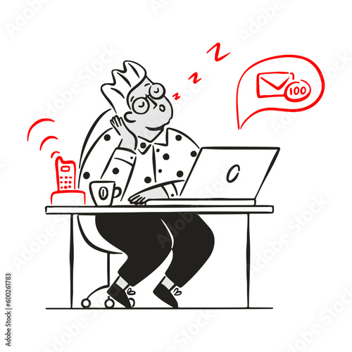 Businessman ignoring emails