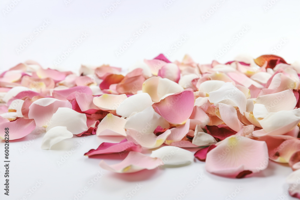 Pink and white rose petals