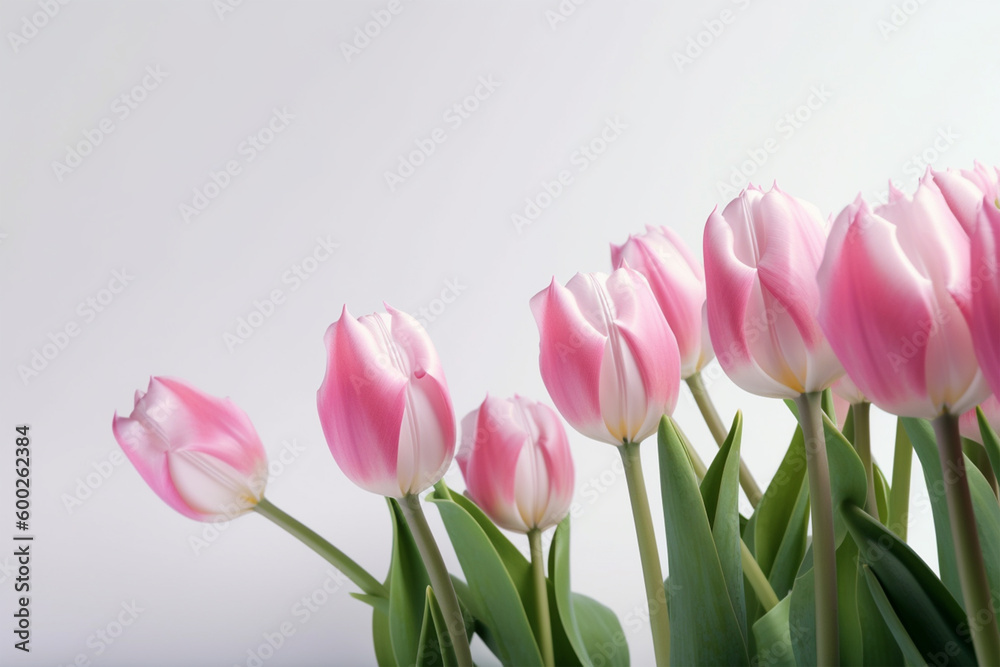 Bouquet of pink tulips on white background Bouquet of pink tulips on white background