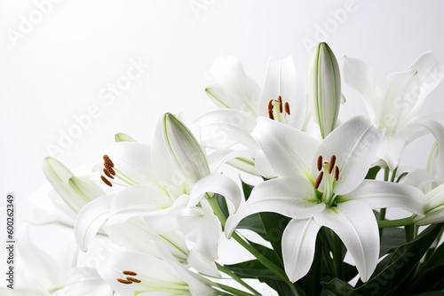 Lily on white background