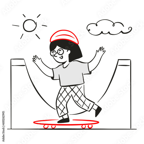 woman skateboarding in park