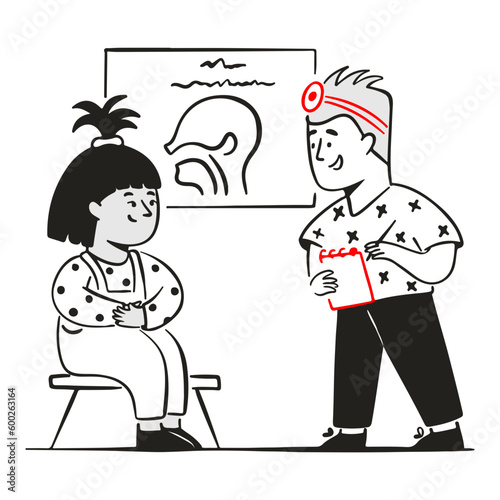 Girl visiting clinic