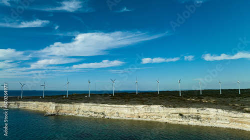 windmill. Windmills built by the sea.