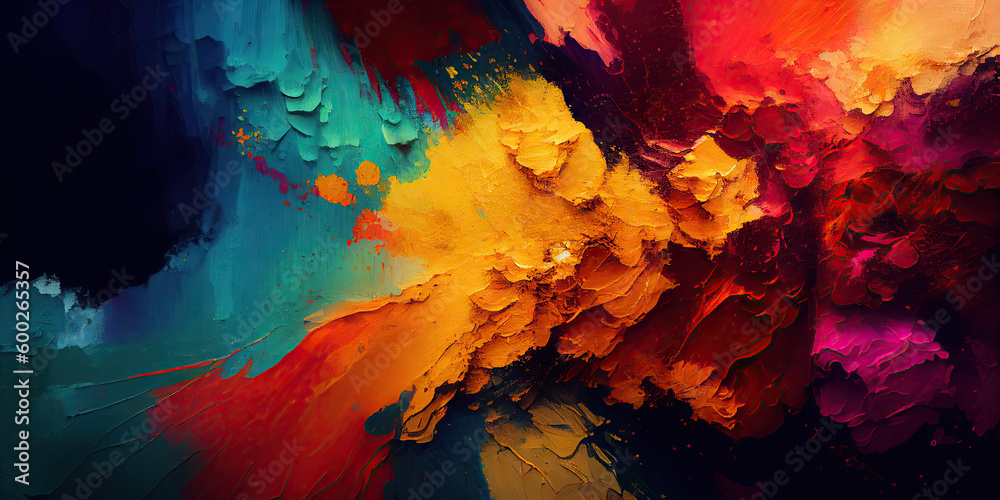 oil painting of orange and blue Abstract and Elegant Modern AI ...