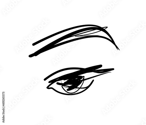 beauty logo. eye icon. eyelash extensions and make-up - art style vector illustration