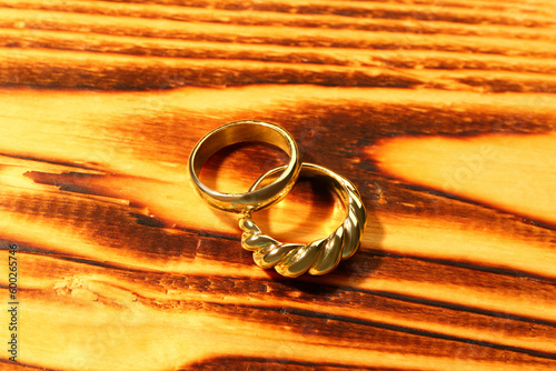 Intertwined golden wedding ...