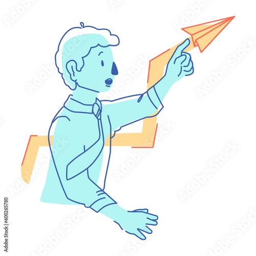 man launched growth airplane