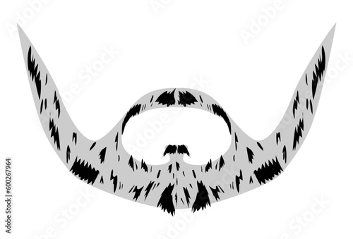 Patchy Beard style men illustration Facial hair mustache. Vector black male Fashion template flat barber collection set. Stylish hairstyle isolated outline on white background.
