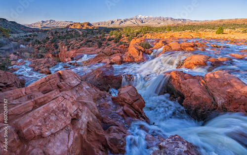 Gunlock Falls and Braver Dam Mountains photo