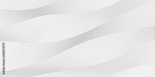 Template banner in gray color. Premium background design with line wave flow pattern. Vector striped wave flow template for background design of banners, invitations and other digital designs