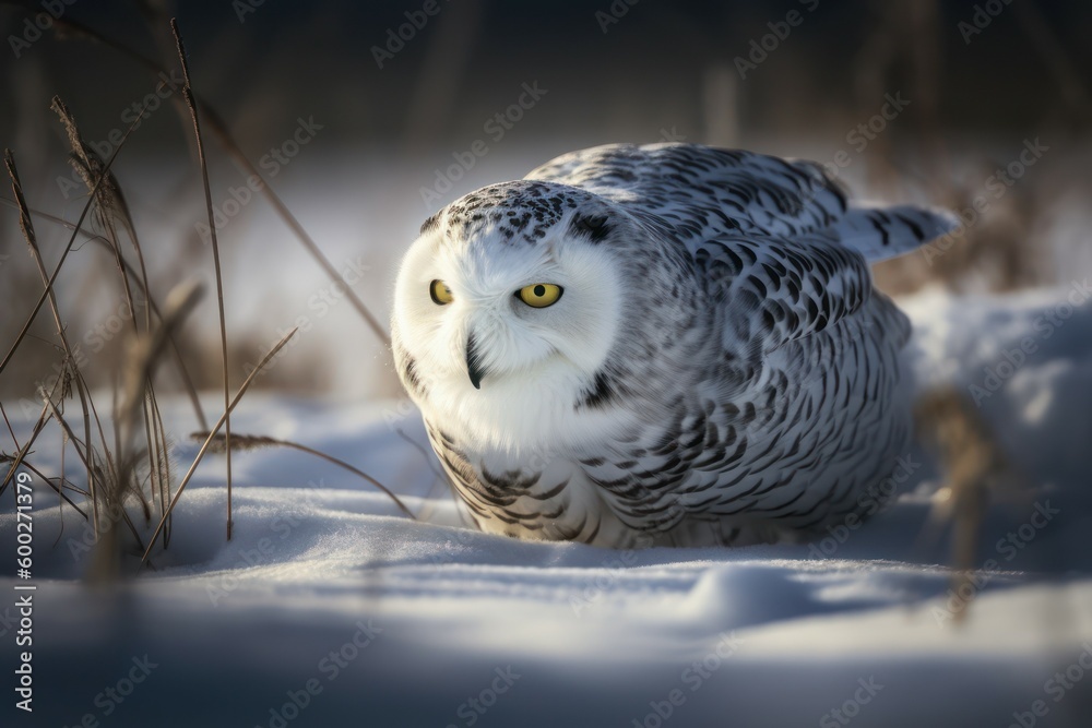 Beautiful owl in its natural habitat. AI generated, human enhanced Beautiful owl in its natural habitat. AI generated, human enhanced