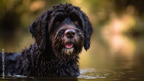 Portrait of a Portuguese Water Dog photo