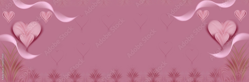 Pink decorative frame vector Mother's Day and Valentine's Day