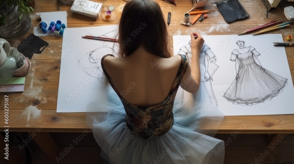 fashion designer working on a sketch generative ai fashion designer working on a sketch generative ai