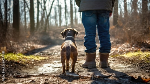 dog trainer working with a dog generative ai