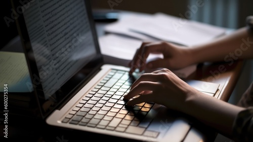 journalist writing an article. generative ai