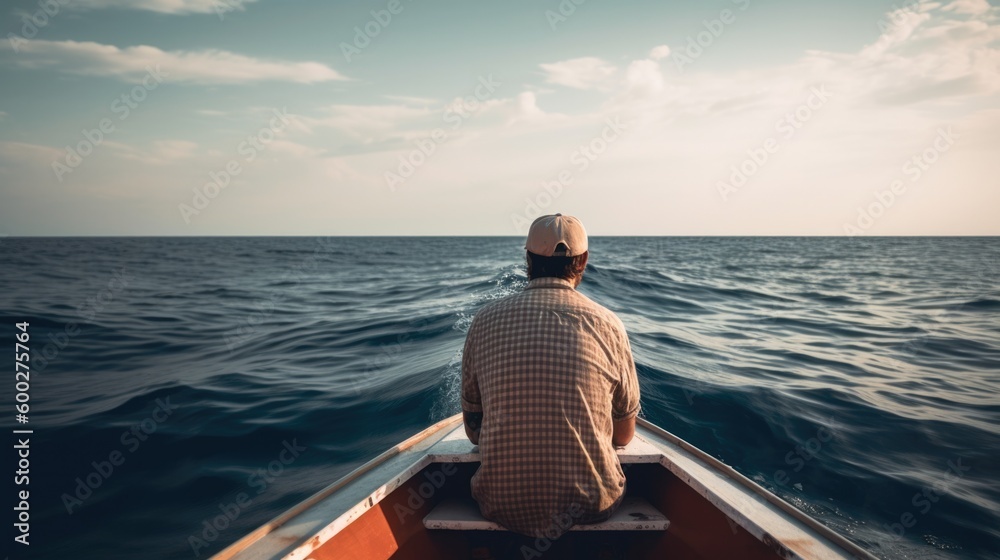 person enjoying a scenic boat ride or cruise, generative ai