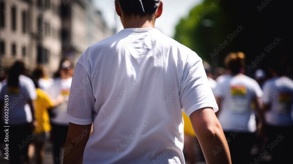 Fototapeta premium person participating in a charity run or walk generative ai