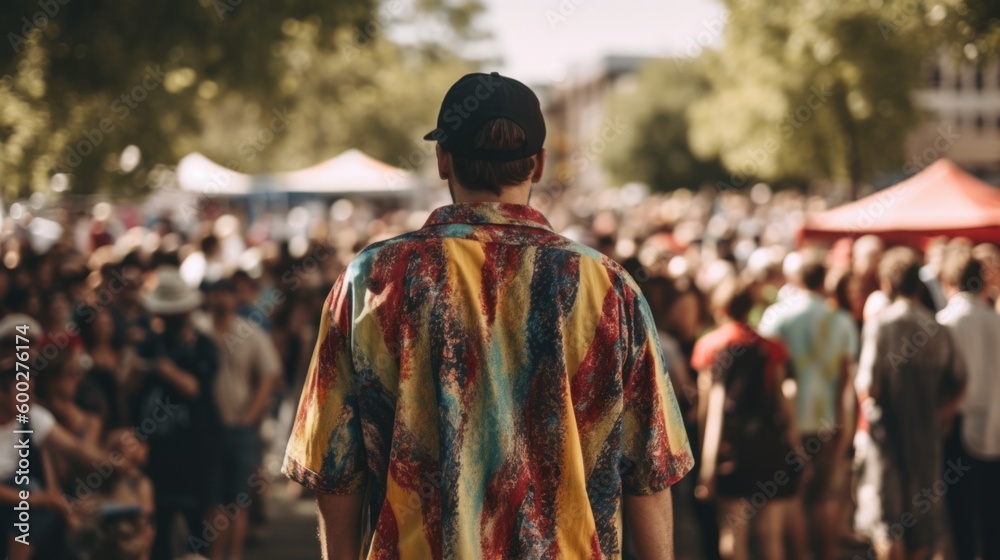 Fototapeta premium person participating in a community event or local festival. generative ai