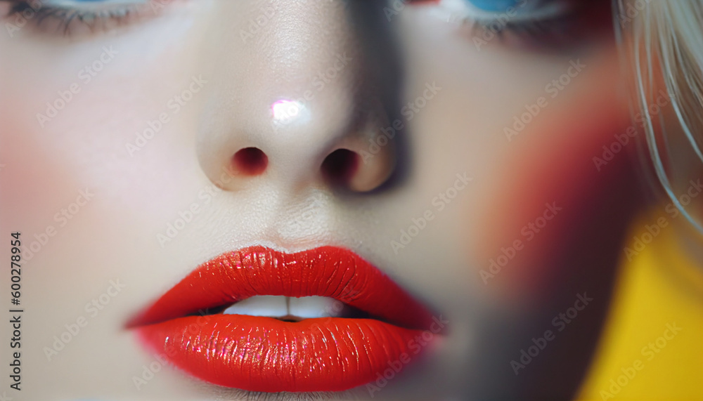 Fototapeta premium Realstic Beautyful Women lips_closeup