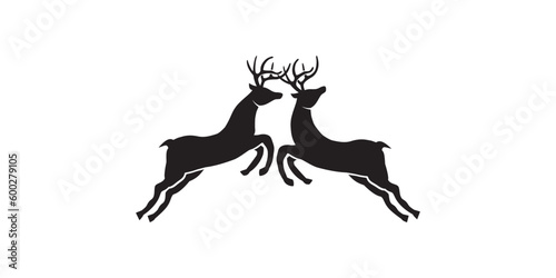 animal jump deer love character icon. Two antlers cartoon cute drawing art symbol christmas