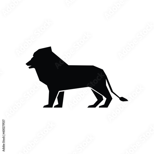 Lion animal silhouette logo vector. Lion or walf or canine dog or big cat illustration.   photo