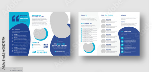 Medical health care trifold brochure, Company or business brochure template