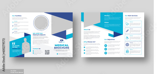 Medical health care trifold brochure, Company or business brochure template