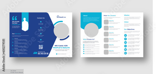 Medical health care trifold brochure, Company or business brochure template