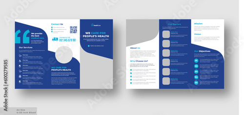 Medical health care trifold brochure, Company or business brochure template