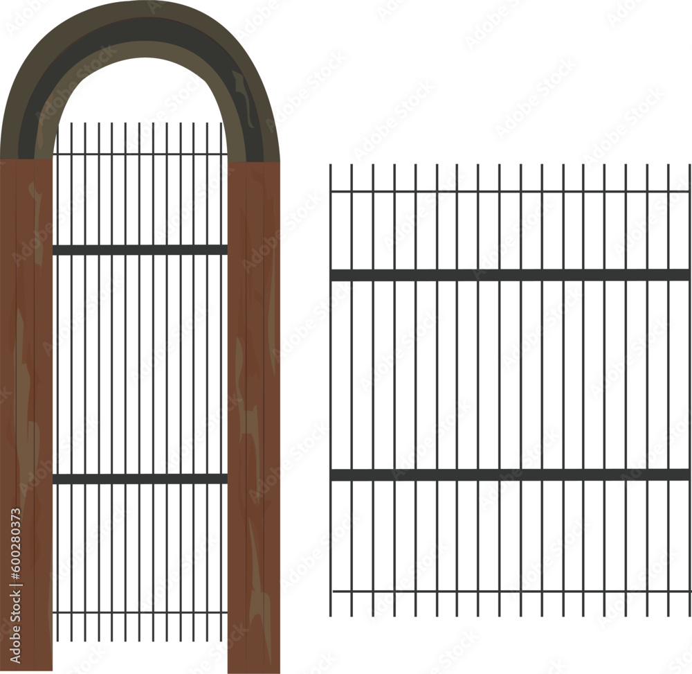 Eerie Arched Wooden Gate and Fence