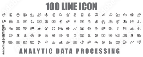 data analytic and social network icons set