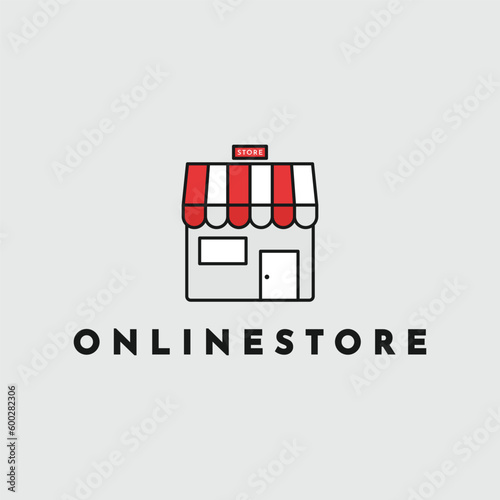 illustration vector graphic simple logo stall dtore design minimalist