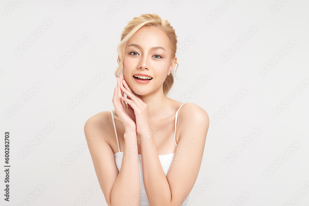 Beautiful young asian woman with clean fresh skin on white background, Face care, Facial treatment, Cosmetology, beauty and spa, Asian women portrait. Beautiful young asian woman with clean fresh skin on white background, Face care, Facial treatment, Cosmetology, beauty and spa, Asian women portrait.