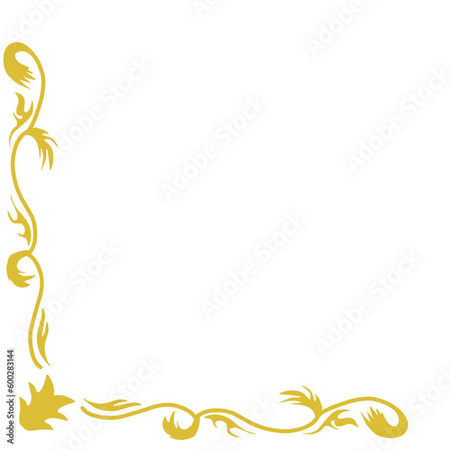 Hand Drawn Golden Corner Border
