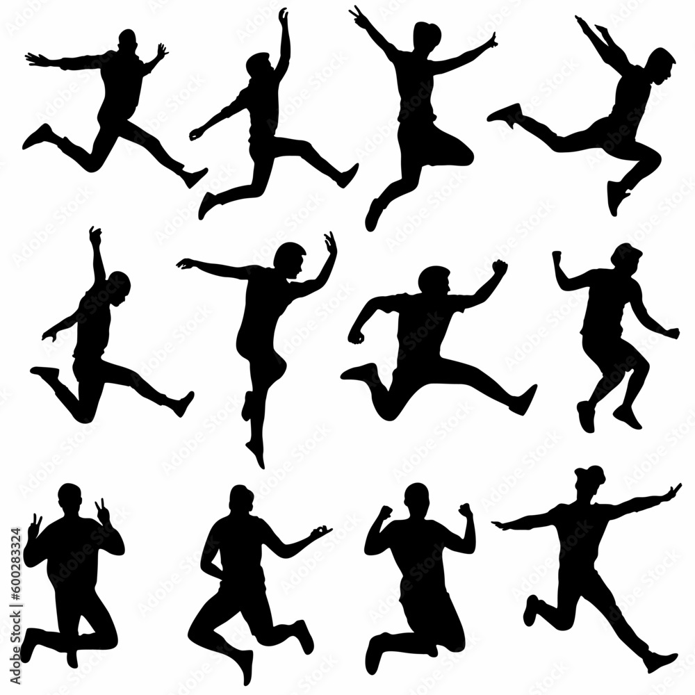 Silhouette of man jumping