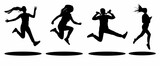 Silhouette of woman jumping
