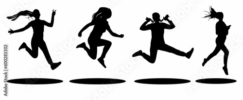 Silhouette of woman jumping