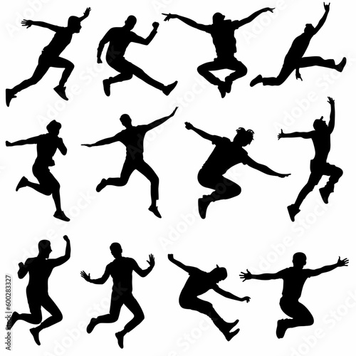 Silhouette of man jumping