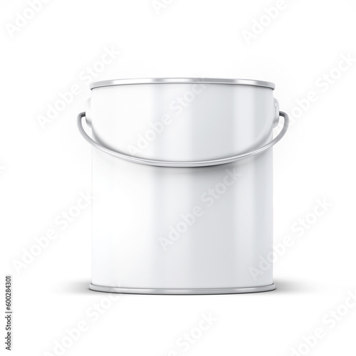 Blank paint cans realistic. Metal tin can containers isolated on white background, 3D illustration, 3D rendering.