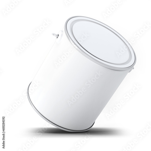 Blank paint cans realistic. Metal tin can containers isolated on white background, 3D illustration, 3D rendering.