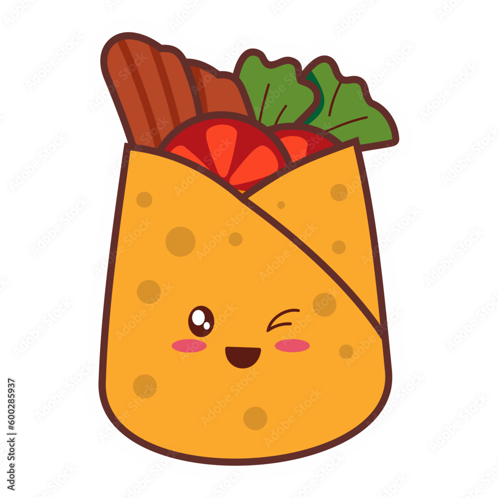Kebab Cartoon Sticker Kebab Cartoon Sticker